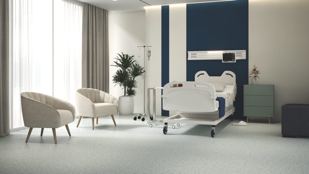 พื้นไวนิล กระเบื้องยาง โรงพยาบาล ห้องพักผู้ป่วย