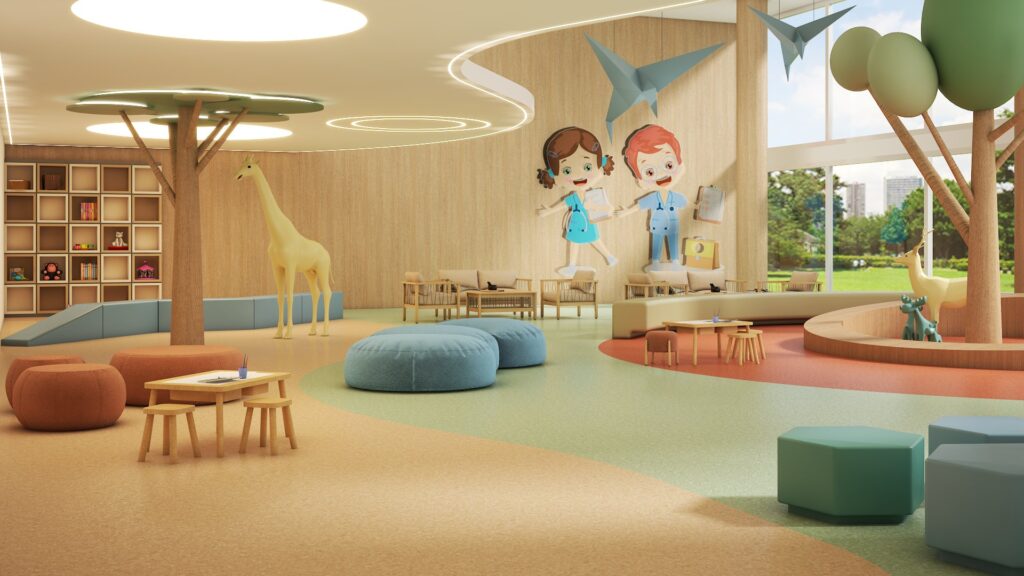 พื้นไวนิล กระเบื้องยาง โรงพยาบาลเด็ก