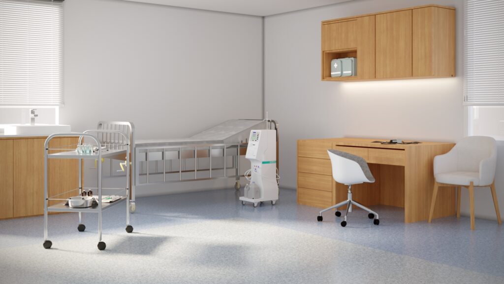 พื้นไวนิล กระเบื้องยาง โรงพยาบาล ห้องตรวจ